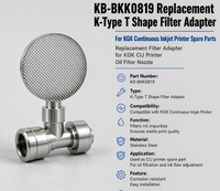 Adaptateur de filtre en forme de T de type K de remplacement KB-BKK0819 compatible avec les pièces détachées d'imprimante à jet d'encre continu KGK