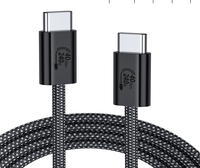 Câble USB-C de 2 m, 20 Gbit/s/240 W, USB 3.2, gaine tressée, anti-emmêlement, conducteur en cuivre pur, matériau en nylon, compatible Thunderbolt 4/3