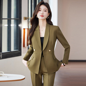Light Blue Women's Suit Set Polyester Formal Work Wear Spring Anti-Wrinkle Full Sleeve - Product Image 2