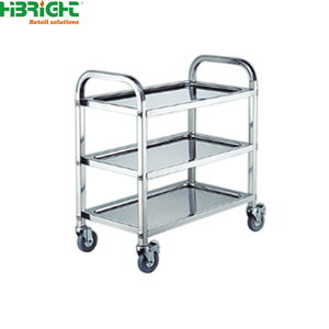Heavy Duty Mobile Food <b>Warmer</b> Trolley Brushed Matt Stainless Steel 3 Layer Food Holding Display Trolley With Mobile Wheels - Product Image 4