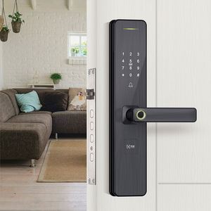 Serrure de porte extérieure intelligente électronique YGS pour la maison, avec empreinte digitale, code et carte RFID - Product Image 6