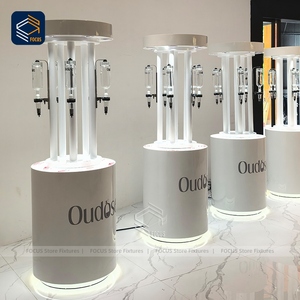 Support d'affichage de vente au détail rond avec surface peinte sur mesure, éclairage LED, présentoir cylindrique pour échantillons de <span class=keywords><strong>parfum</strong></span> - Product Image 1