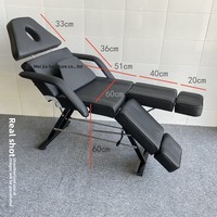 Fauteuil de pédicure inclinable réglable avec trous pour le visage, idéal pour les salons de beauté, spas, tatouages et massages