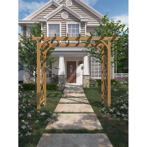Pergola d'extérieur <span class=keywords><strong>en</strong></span> <span class=keywords><strong>bois</strong></span> pour <span class=keywords><strong>jardin</strong></span>, porche, plage, pavillon <span class=keywords><strong>en</strong></span> <span class=keywords><strong>bois</strong></span>, gazebo, pergola moderne <span class=keywords><strong>en</strong></span> treillis <span class=keywords><strong>de</strong></span> raisin - Product Image 3