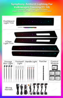 Kit Lampu LED Upgrade Interior Mobil Panel Trim Piano Black Dinamis Ambient Light untuk Volkswagen VW Touareg 2011-2018