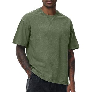 Camiseta Extra Grande para Hombre, Estilo Vintage, Algodón Lavado, Manga Corta, Casual, Hipster, Unisex, Lisa, Ecológica - Product Image 1
