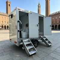 Promotion : Remorque WC Mobile 2 Postes à Essieu Unique avec Urinoir et Lavabo pour Événements Extérieurs et Chantiers de Construction