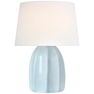 White Reactive Glaze Ceramic <b>Table</b> Lamp | Artisan Lighting for Hotel Feature Space & Lounge - Product Image 4