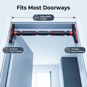 Barra de dominadas multifuncional para <span class=keywords><strong>puerta</strong></span>, barra horizontal para fitness, altura ajustable, instalación sin tornillos para uso doméstico - Product Image 3