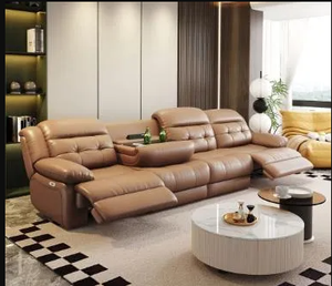 First Class Leather Extendable Sectional Luxury Functional Home Theater Relaxation Space Capsule Sofa - Product Image 2
