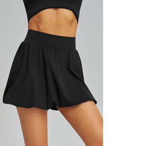 Rok Tenis Pinggang Tinggi Bernapas 2 in 1 dengan Celana Pendek Terpadu, Kantong Samping, Model Bubble, untuk Tenis dan Pickleball, Cepat Kering, untuk Wanita - Product Image 5