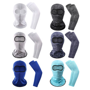 Masque de protection solaire pour le cyclisme et manchons anti-UV couleur unie pour hommes, équipement d'extérieur - Product Image 2
