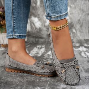 Women's <b>Pointed</b> <b>Toe</b> Grey <b>Flat</b> Loafers,LightWeight Sole Ballet-Style Casual Shoes,Comfortable Slip-On Moccasin - Product Image 3