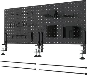 แผ่นเพ็กบอร์ดเหล็กคาร์บอน OEM ขนาด 32 x 12 นิ้ว พร้อมตะขอแขวนอเนกประสงค์ สำหรับการจัดการสำนักงานอย่างมีประสิทธิภาพ - Product Image 1