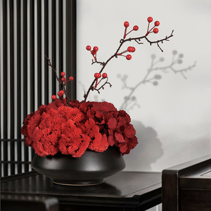 Nuevo Florero de Estilo Chino, Arreglo Floral Rojo, Fruta de la Suerte, Decoración para Mesa de Sala de Estar u Hotel - Product Image 4