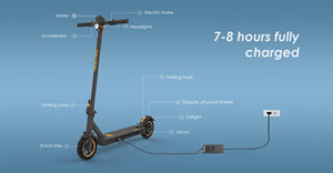 European Warehouse for 8 inch solid honeycomb tires Kukirin S1 Max Adult Electric <b>Scooter</b> with 350W Brushless 25km/h Speed - Product Image 5