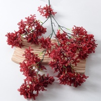 Composition florale artificielle en soie faite à la main, thème Automne Mystérieux, avec Lilas, Fleur de Cerisier et Orchidée, pour la décoration de plafond de salle de mariage