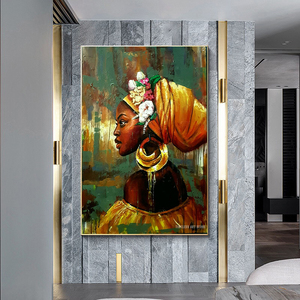 Affiches <span class=keywords><strong>et</strong></span> impressions d'art graffiti de femmes noires africaines, peintures abstraites sur toile de filles africaines, images murales décoratives - Product Image 4