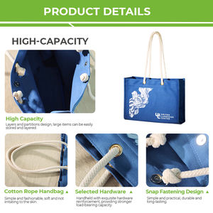 Hong'ao Durable réutilisable <span class=keywords><strong>toile</strong></span> coton sac fourre-tout personnalisé imprimé Logo ruban poignée personnalisé usage quotidien promotionnel cadeau sac - Product Image 6