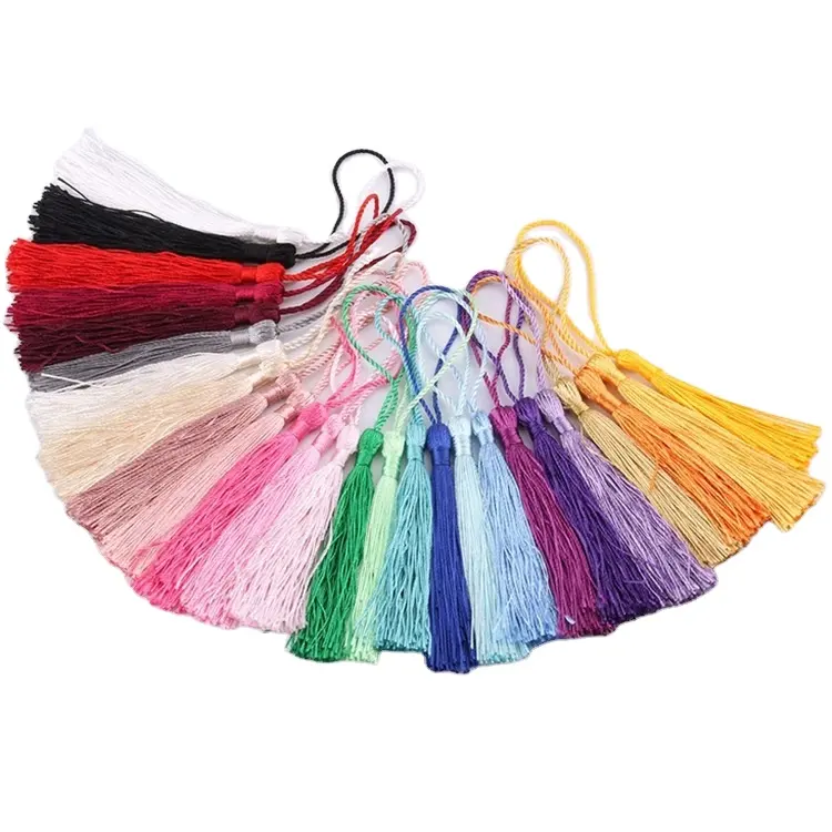 Wholesale New Cheap Free Sample 8cm Tassels Decorative Polyester Silk Tassel for Clothing Crafts
