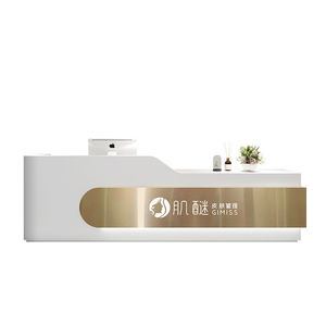 โต๊ะรับแขกแผงสี่เหลี่ยมสำหรับการค้าดีไซน์เคาน์เตอร์ไม้คุณภาพดีเยี่ยมร้านเสริมสวยปรับได้ - Product Image 6