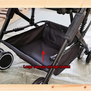 รถเข็นเด็กแบบพับได้ไวซ์เซนเลพร้อมพนักพิงและหลังคาปรับระดับได้และที่วางเท้า สีดำ - Product Image 5