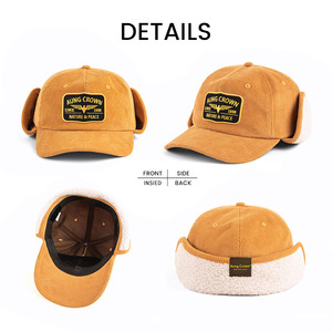 Nuovo Cappello Unisex Vintage da Esterno Spesso per l'Inverno, Berretto da Ciclismo con Paraorecchie, Cappello Caldo Antivento in Velluto a Coste, Berretto da Aviatore a 5 Pannelli - Product Image 2