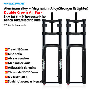 <span class=keywords><strong>Fourche</strong></span> droite en aluminium à double couronne pour VTT <span class=keywords><strong>DH</strong></span> Fat Bike, suspension pneumatique, axe traversant 15*150MM, <span class=keywords><strong>26</strong></span> <span class=keywords><strong>pouces</strong></span>, 5.0, 190MM - Product Image 6