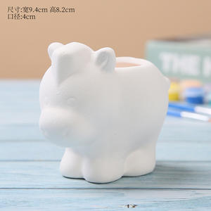 Grand pot de fleurs en céramique émaillée P241 pour le bricolage, mini-animal mignon (hibou <span class=keywords><strong>renard</strong></span>), jardinières succulentes pour la maison et le sol du jardin - Product Image 6