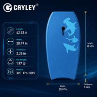 Planche de bodyboard EPS imprimée requin avec laisse de sécurité, légère, pour sports nautiques, plage, piscine, mer, pour jeunes et adultes