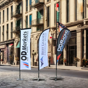 Bandiera a Piuma Personalizzata Economica Promozionale per Caffè Gelato Stampa Digitale Asta in Fibra di Vetro Personalizzabile per Negozi e Spiagge - Product Image 2