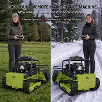 Tondeuse à fléaux industrielle tout-terrain télécommandée robuste pour la coupe de l'herbe sur les pentes montagneuses avec pelle à neige