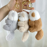 Adorables porte-clés en peluche Otter Poisson câlin, jouets rembourrés en coton PP, pendentifs, poupées en tissu de dessin animé, breloques de sac pour filles, cadeaux