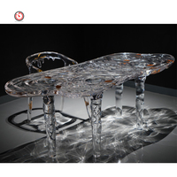 TT OEM & ODM, table de bureau de direction pour la maison en résine époxy transparente, personnalisée, prix de gros, la plus populaire