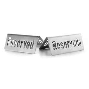 Segnale di riserva in acciaio inossidabile, rettangolare, con incisione laser, resistente, per ristoranti ed eventi - Product Image 1