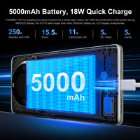 Fossibot S3 Pro Double Écran 8 Go 128 Go Appareil Photo Haute Résolution 64 MP Batterie 5000 mAh Écran AMOLED Android 14 NFC pour Téléphone Portable