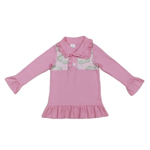 Conjunto de ropa infantil con cremallera para niña, top adorable con estampado de golf rosa, modelo GT1402 rts - Product Image 1