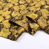 Tissus brodés dorés 2026, tissu brodé floral, tissu jacquard, tissu de luxe pour robe JSB-1695