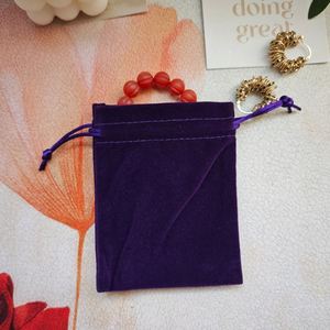 Hot Sale Velvet Drawstring <b>Bag</b> for Packing Dark Purple <b>Mini</b> Gift <b>Bag</b> Jewelry <b>Bag</b> Necklace Earring Storage - Product Image 3