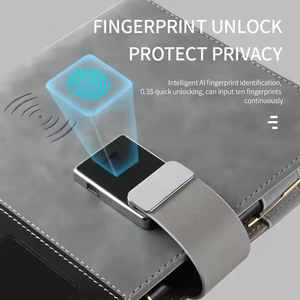 OEM / ODM 2026 Nuovo Design Taccuino con Serratura a Impronta Digitale, Caricatore Wireless, Agenda con Power Bank, Diario con Lucchetto, Set Regalo - Product Image 2