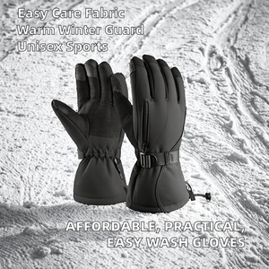 Guantes de poliéster para snowboard, cálidos para invierno, con cierre de cordón, a prueba de viento, para esquí, deportes al aire libre, protección para las manos en climas fríos - Product Image 2