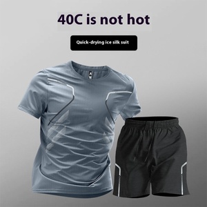 Ensemble de Sport à Séchage Rapide Homme, T-Shirt et Short de Course en Soie Glacée pour l'Entraînement Sportif - Product Image 2