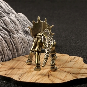 Adorno de Cobre Fundido de Dinosaurio Dragón con Paraguas, Estilo Película Jurásica, Mascota de Té Antigua - Product Image 2