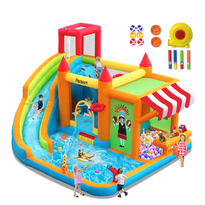 Castillo Inflable con Tobogán de Agua para Niños, Disponible en Almacén en EE. UU., Ideal para Fiestas de Verano en el Patio Trasero - Product Image 1