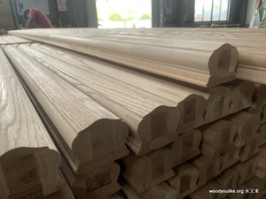 Pasamanos de madera maciza para muebles del hogar, pasamanos de escalera de madera de roble rojo - Product Image 5