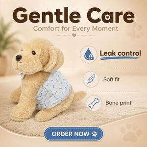 Couches jetables pour chiens super absorbantes en non-tissé, anti-fuites, pour l'apprentissage de la propreté des chiens mâles et femelles, vente en gros d'usine OEM - Product Image 2