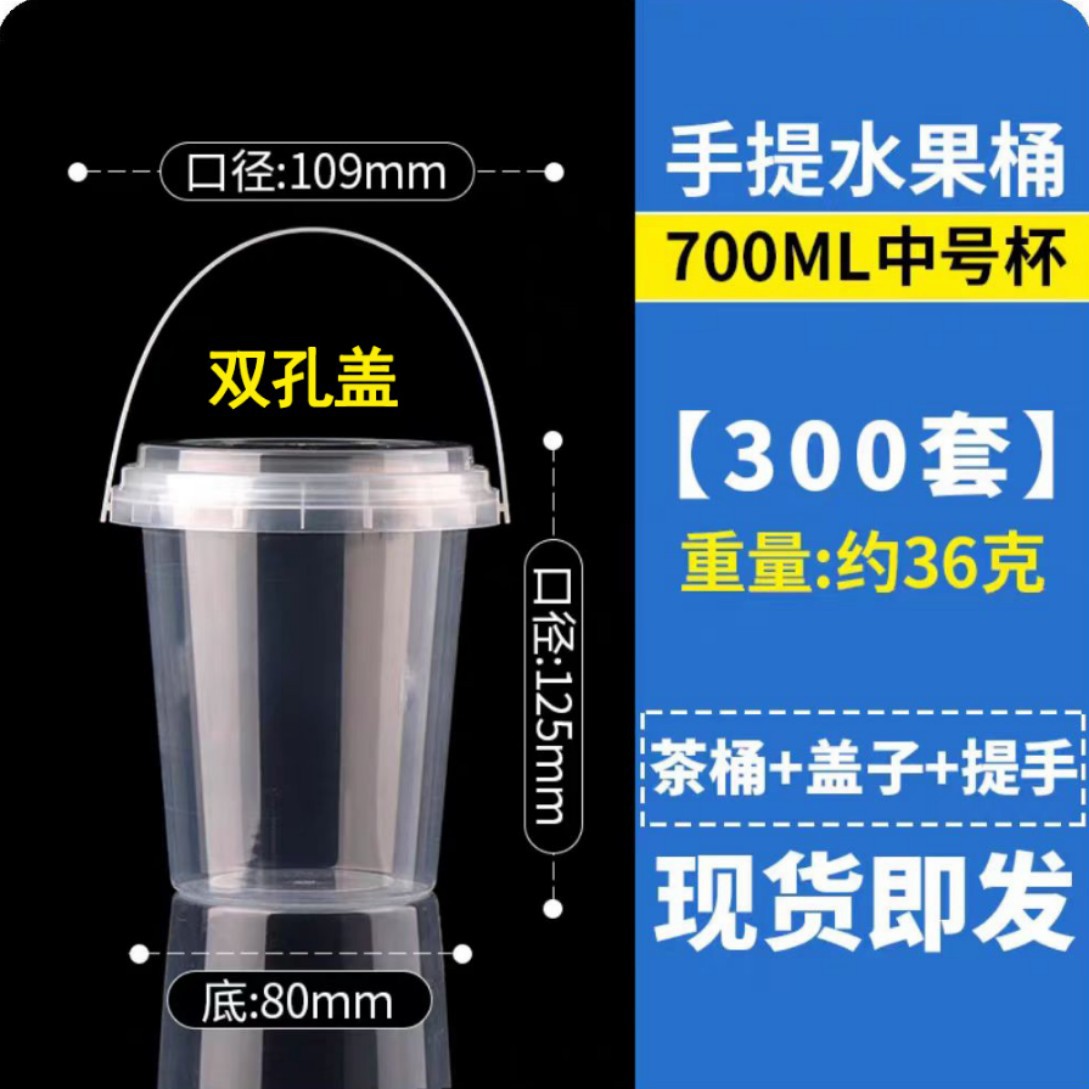 Seau à fruits (700 ml) avec couvercle à double trou et poignée