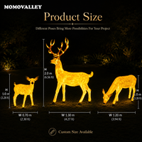 MOMOVALLEY Guirlande Lumineuse LED Famille de Rennes, Motif de Noël, Décoration Animale Extérieure pour Jardin et Centre Commercial, Fournisseur Direct Usine