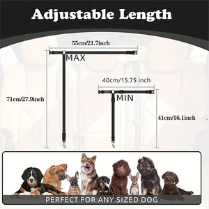 Cinturón de Seguridad para Perros de Nailon para Automóvil con Correa Ajustable, Anclaje Seguro al Reposacabezas para Mascotas, Arnés de Viaje Resistente para Perros de Todos los Tamaños - Product Image 2