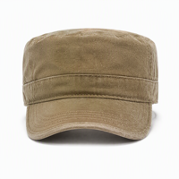Casquette Cadet Vintage Délavée Sportive Formelle Style Urbain en Sergé de Coton à Visière Courte Unisexe Réglable Effet Vieilli Rétro Patrol